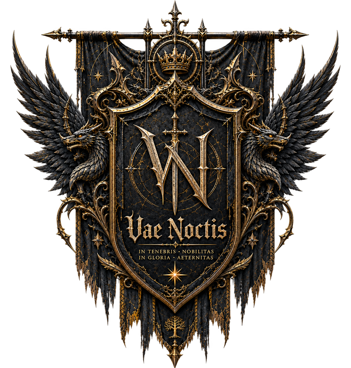 Blason noir et or de la légion Vae Noctis